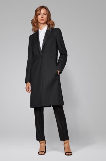 Płaszcze BOSS Tuxedo Style Czarne Damskie (Pl87108)